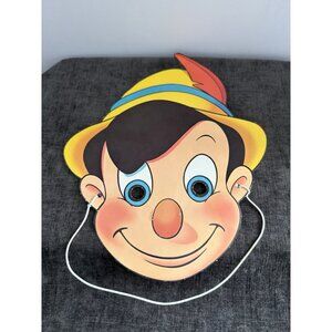 Vintage 1985 Cardboard Halloween Mask Disney Pinocchio